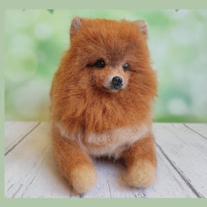 Needle felted Pomeranian Spitz, miniature dog