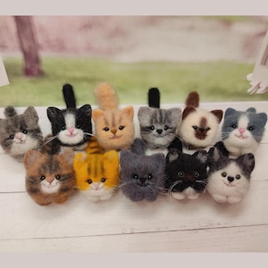 Needle felt cat, miniature felted cat