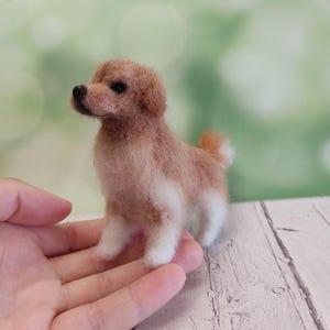 Needle felted Golden retriever, miniature dog