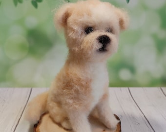 Miniature dog, needle felted dog