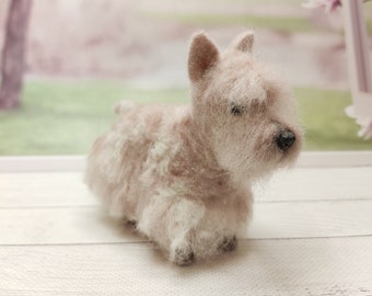 Needle felted dog, miniature Scottish terrier