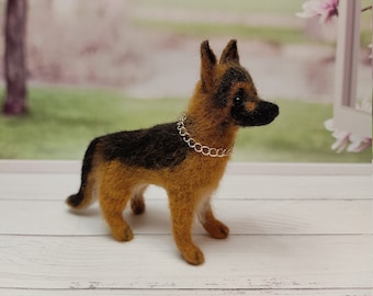 Needle felted dog, felting German Shepherd
