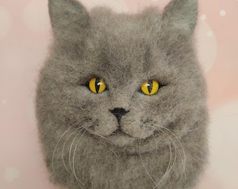 Naaldvilten kattenportret, op maat gemaakt kattenherdenkingscadeau