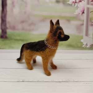 Needle felted dog, felting German Shepherd