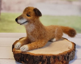 Miniature dog, needle felted dog