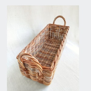 Handmade Rectangular Wicker Basket: Rustic Home Storage