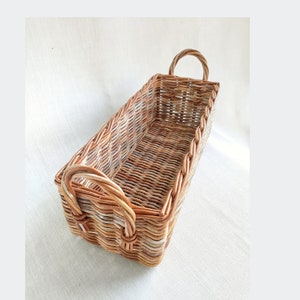 Rectangular home storage basket Wicker kitchen decor Woven basket bathroom Home decor Storage bins