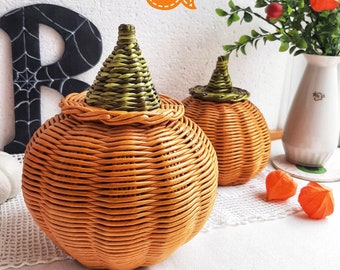 Pumpkin baskets Wicker storage Halloween basket set