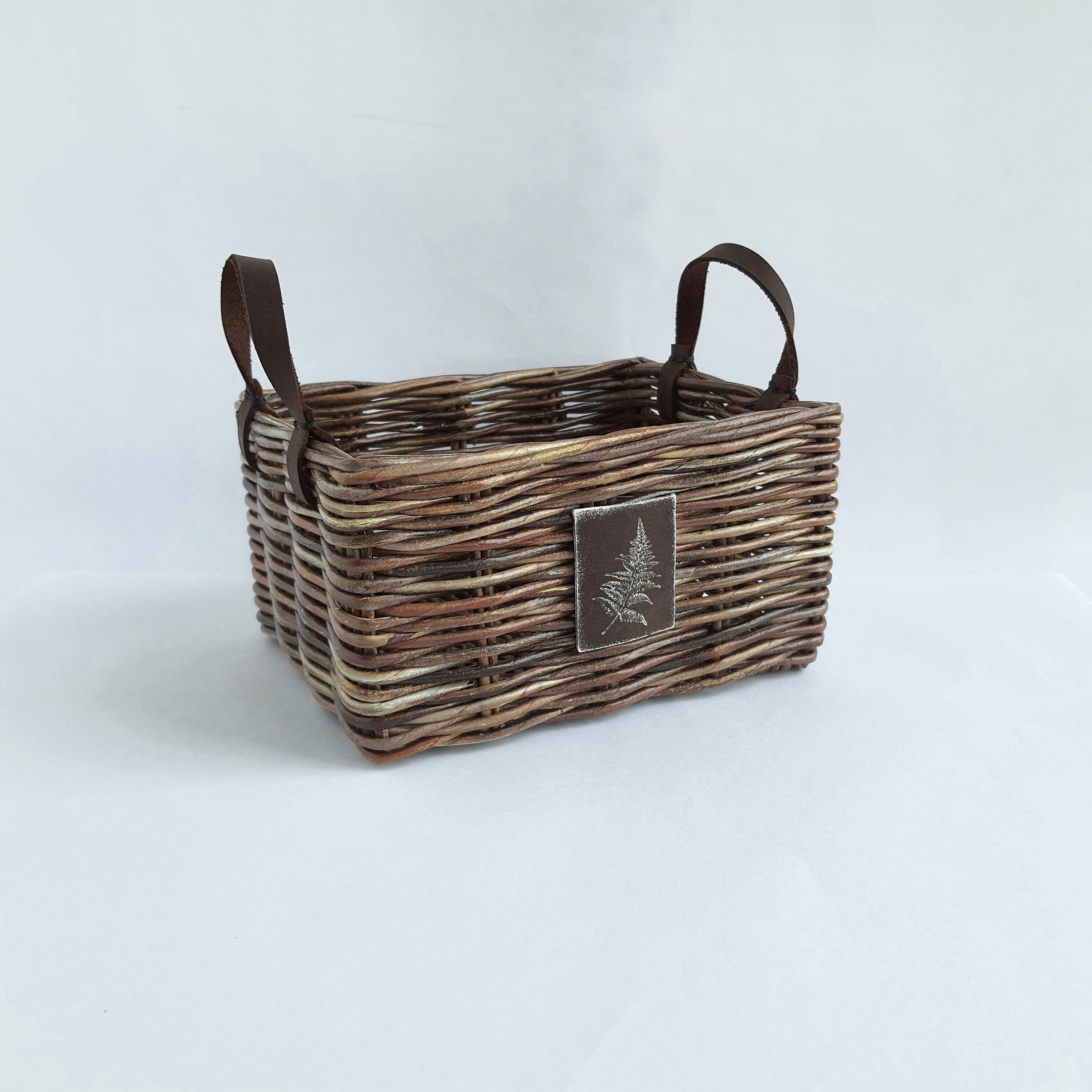 Small kitchen basket storage Rectangular wicker basket with Etsy