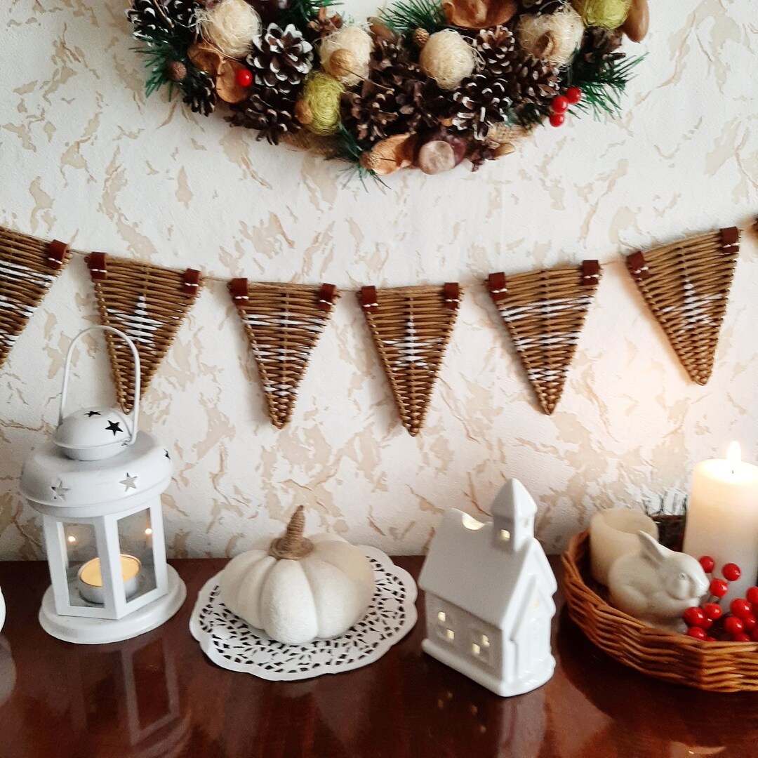 Сhristmas Flags Garland. Pennant Banner Flag. Garland Etsy