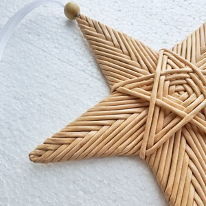 Christmas star Wall decor boho nursery Wicker wall art Star wall hanging image 10