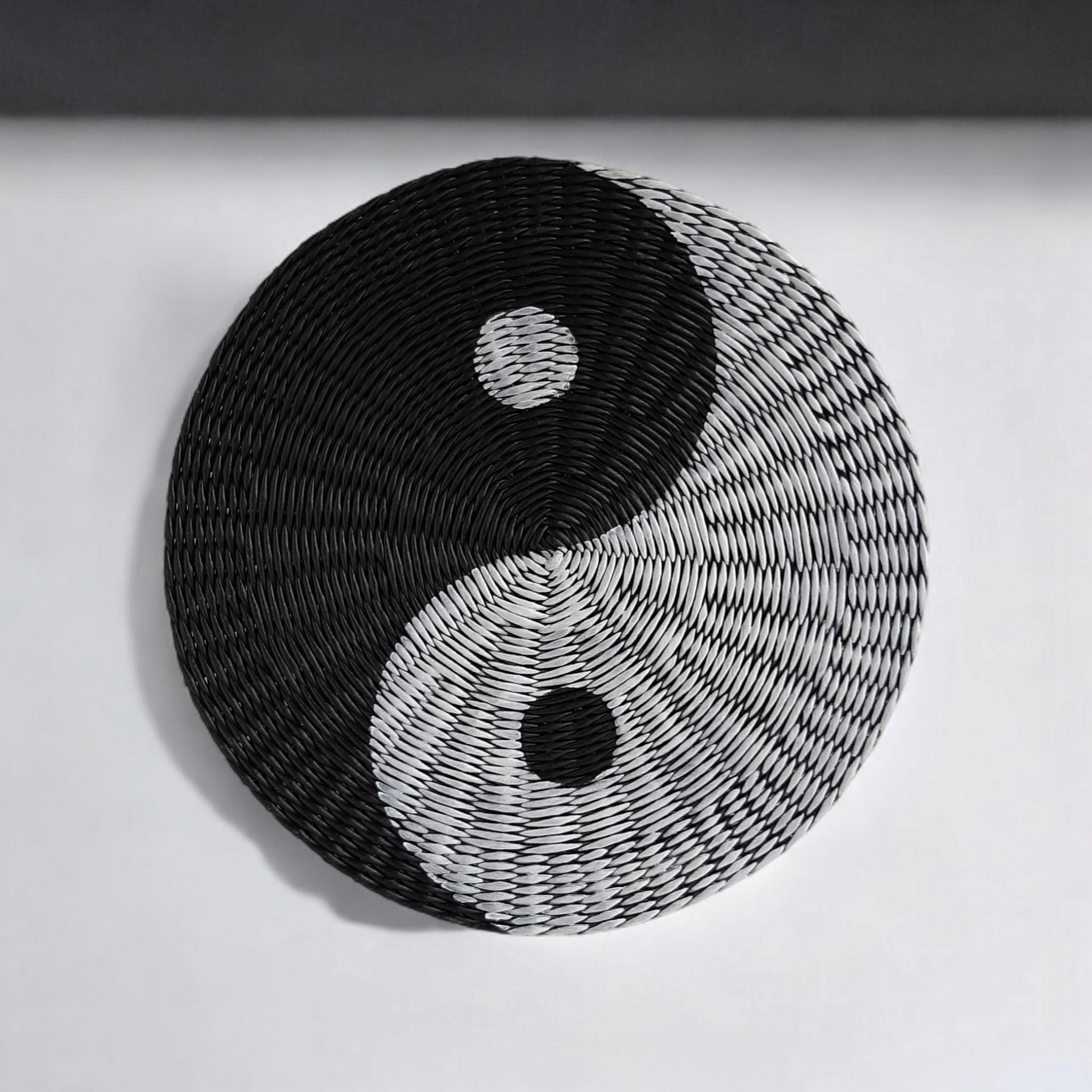 Wicker Yin Yang Wall Decor: Black and White Balance Art - Etsy