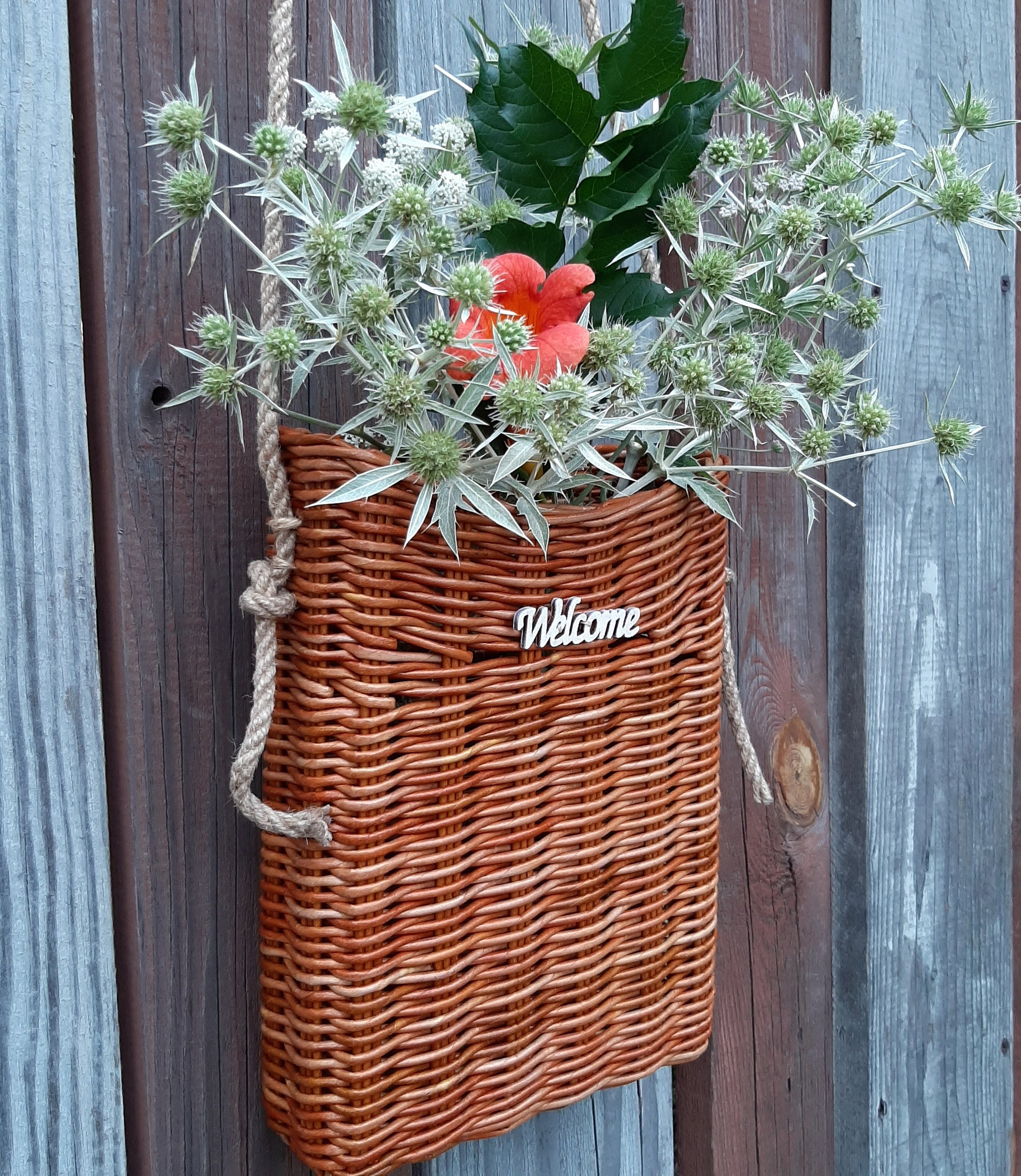 PP Korb Fahrrad Aus Weide | Handgeflochtener Blumenständer | 50 X 27 X 40 Cm | Für Garten & Deko