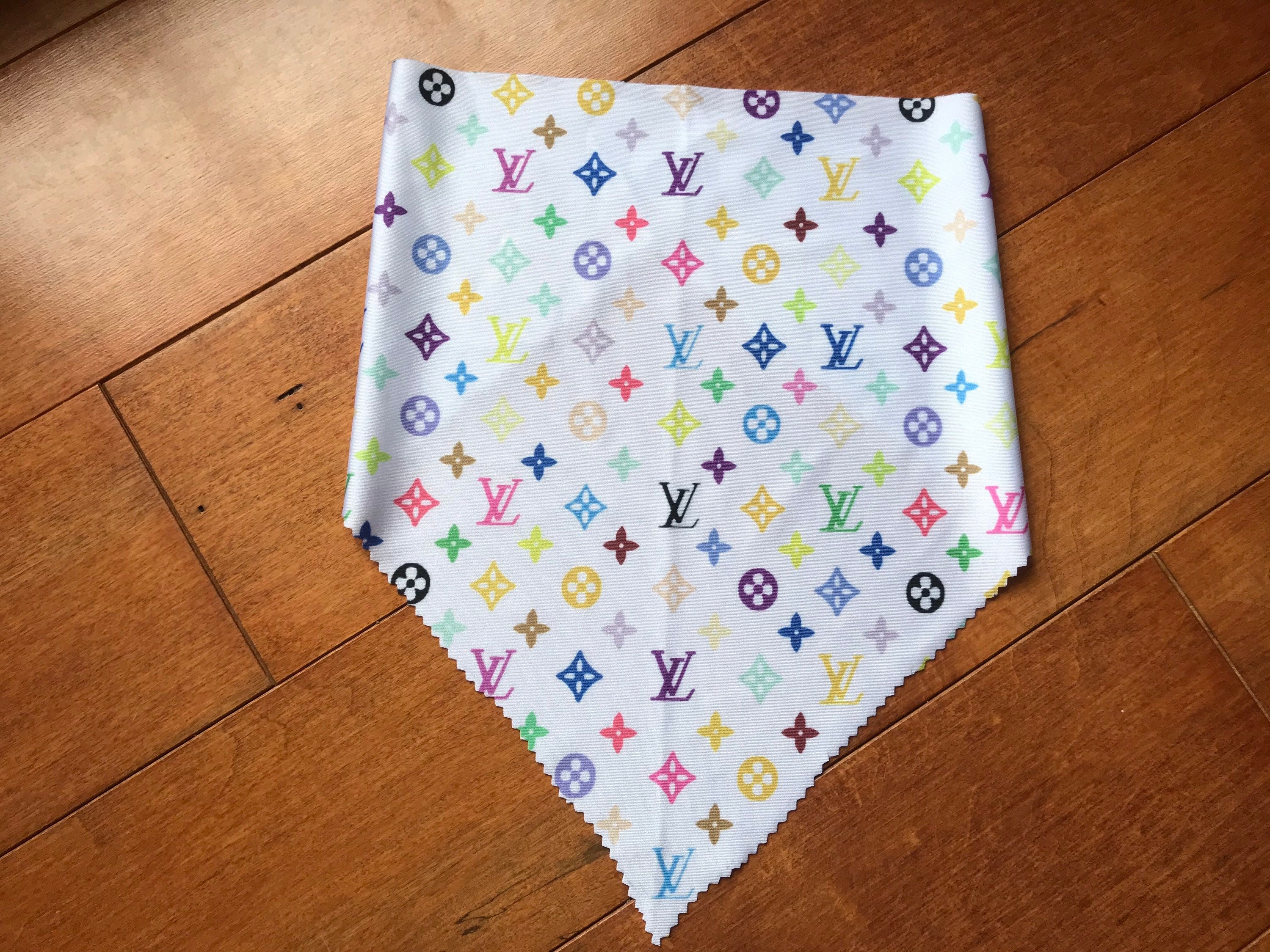 Personalized Dog Bandanas! Upcycled Louis Vuitton and Gucci