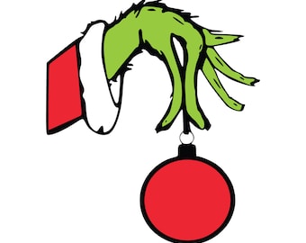 Grinch holding Ornament Cookie Cutter