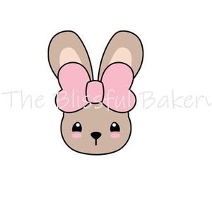 Chunky Bunny Face with Bow Cookie Cutter