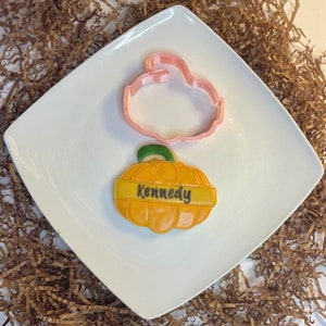 Pumpkin with Name Plate Cookie Cutter