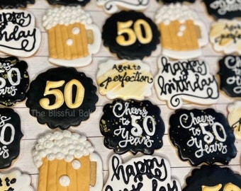 Dozen 50th Birthday Cookies