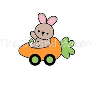 Chunky Bunny in Carrot Car Cookie Cutter