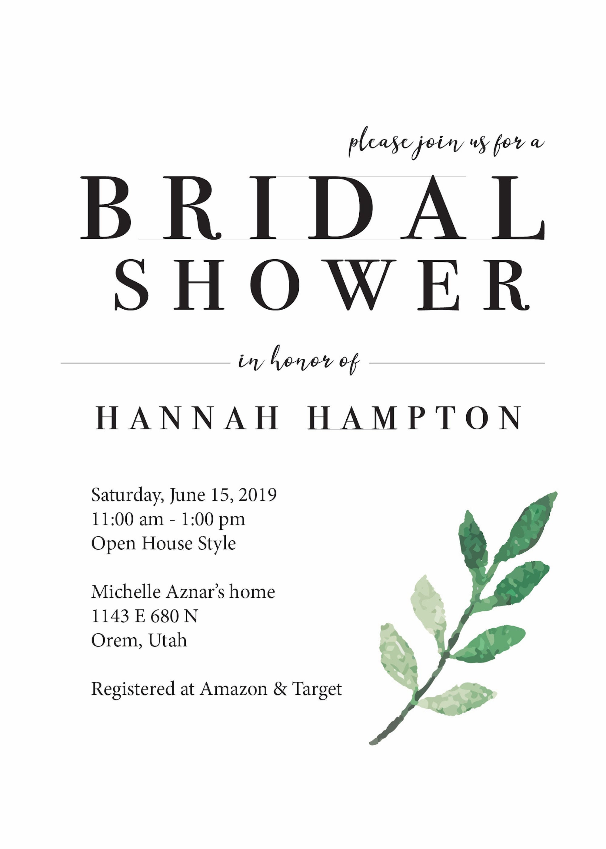 Personalized Bridal Shower Invite Etsy