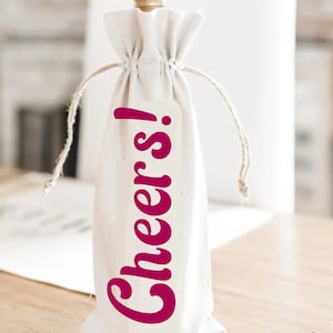 Prost! Wein Flasche Tote Canvas Geschenk Tasche, Gastgeberin Geschenk, Housewarming Geschenk, Party Geschenk, Hochzeitsgeschenk, Party Geschenk, Geschenk für jeden Anlass