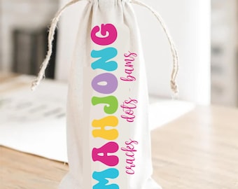 Mahjong Wine Bottle Gift Bag: Mahjong, Crack, Bam, Dot