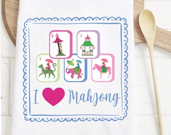 Mahjong Küchentuch: I Love Mahjong