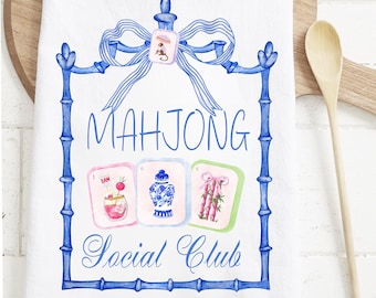 Mahjong-keukenhanddoek: Mahjong Social Club