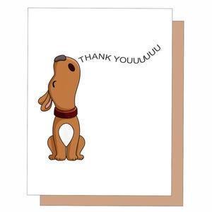 Thank Youuuuuuu, Thank You Card, Note Card, Best Friend Card, Singing Dog, Funny Thank You Card, Thanks