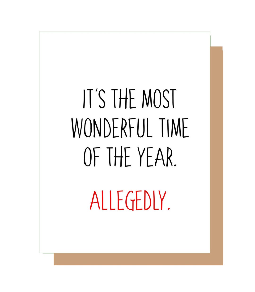 Funny Christmas Card: Allegedly Holiday Note Card - Etsy