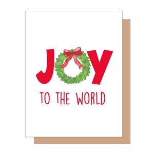 JOY To The World, Tarjeta navideña, Tarjeta navideña, Tarjeta para él, Tarjeta festiva divertida, Tarjeta para ella, Tarjeta navideña de moda, Tradicional