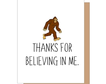 Bigfoot Danke zu kardieren, lustiger Freund Hinweis Karte