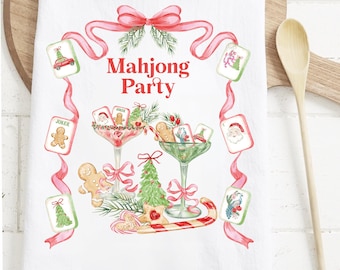 Toalla navideña de Mahjong: Fiesta de Mahjong
