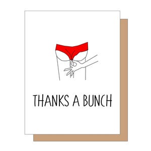 Thanks a Bunch, Thank You Card, Note Card, Best Friend Card, Funny Thank You Card, Thanks, Card for Her, Girlfriend Card, Panties Card
