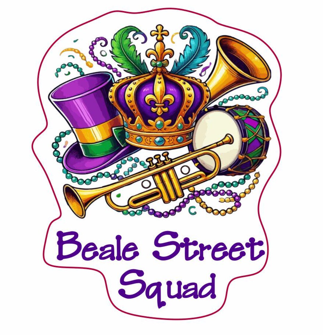 Beale Street Squad Mardi Gras Sticker: Waterproof Laptop Decal - Etsy