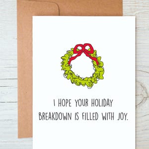 Espero que su resumen de vacaciones esté lleno de alegría, tarjeta navideña, tarjeta de notas navideñas, tarjeta de notas A2, tarjeta festiva divertida, alegría, corona,