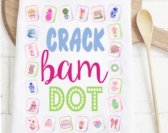 Mahjong Kitchen Towel: Crack Bam Dot