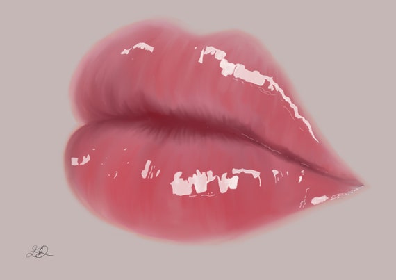 Buy Glossy Lips, Digital Painting Online in India - Etsy