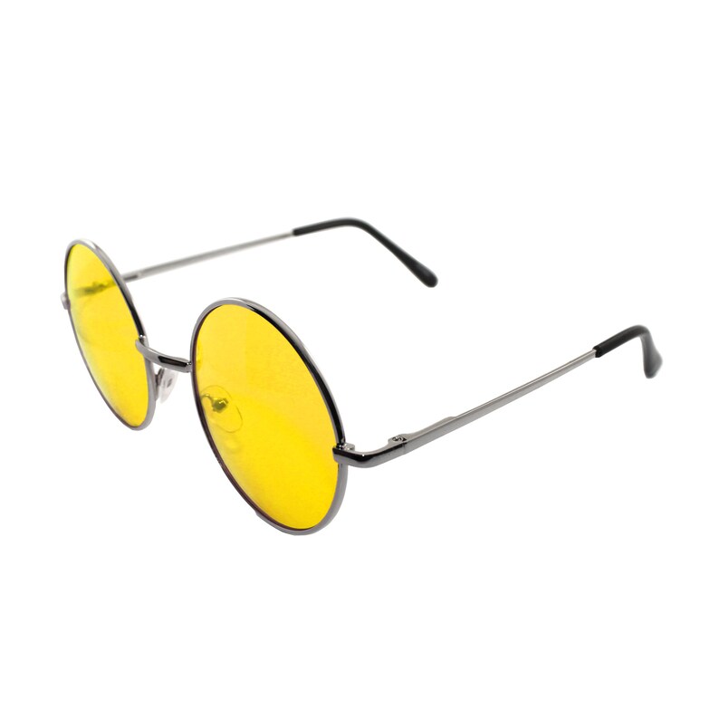 Retro Hippie Metal Lennon Round Color Lens Sunglasses image 10