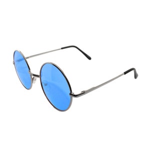 Retro Hippie Metal Lennon Round Color Lens Sunglasses image 4