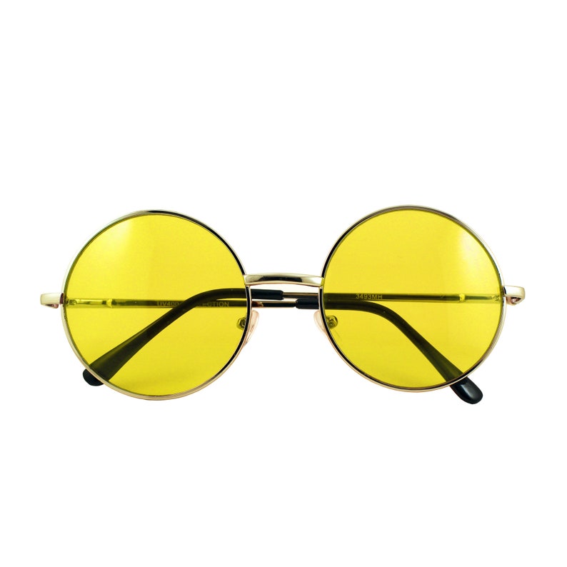Retro Hippie Metal Lennon Round Color Lens Sunglasses image 9