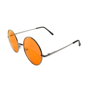 Retro Hippie Metal Lennon Round Color Lens Sunglasses image 6