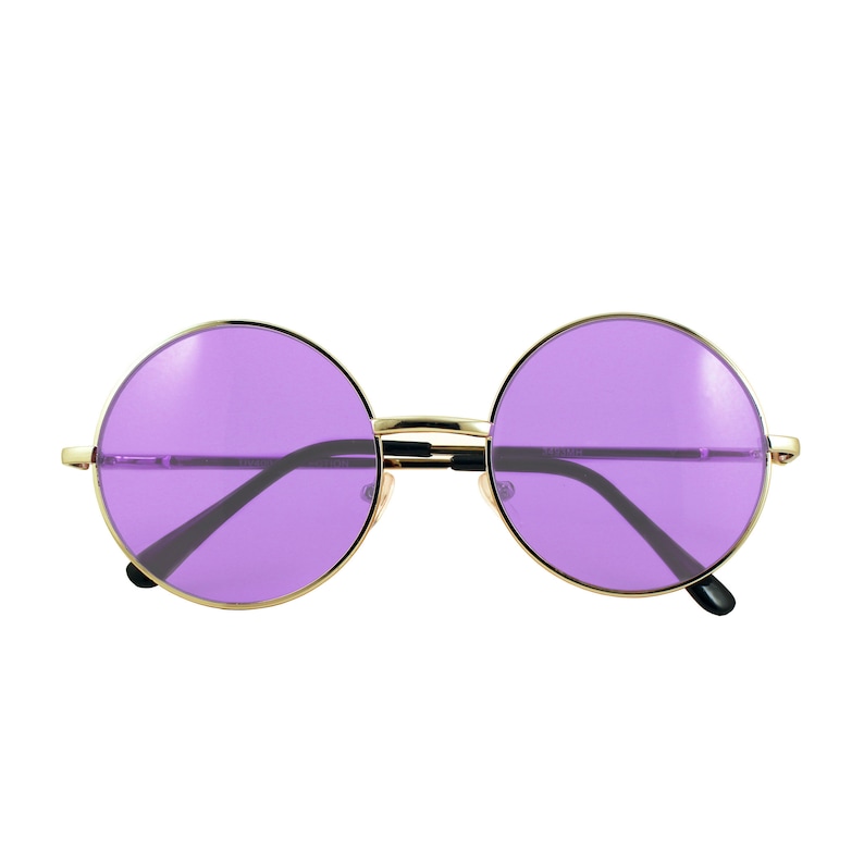 Retro Hippie Metal Lennon Round Color Lens Sunglasses image 7