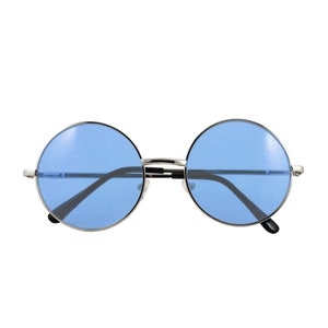 Retro Hippie Metal Lennon Round Color Lens Sunglasses image 3