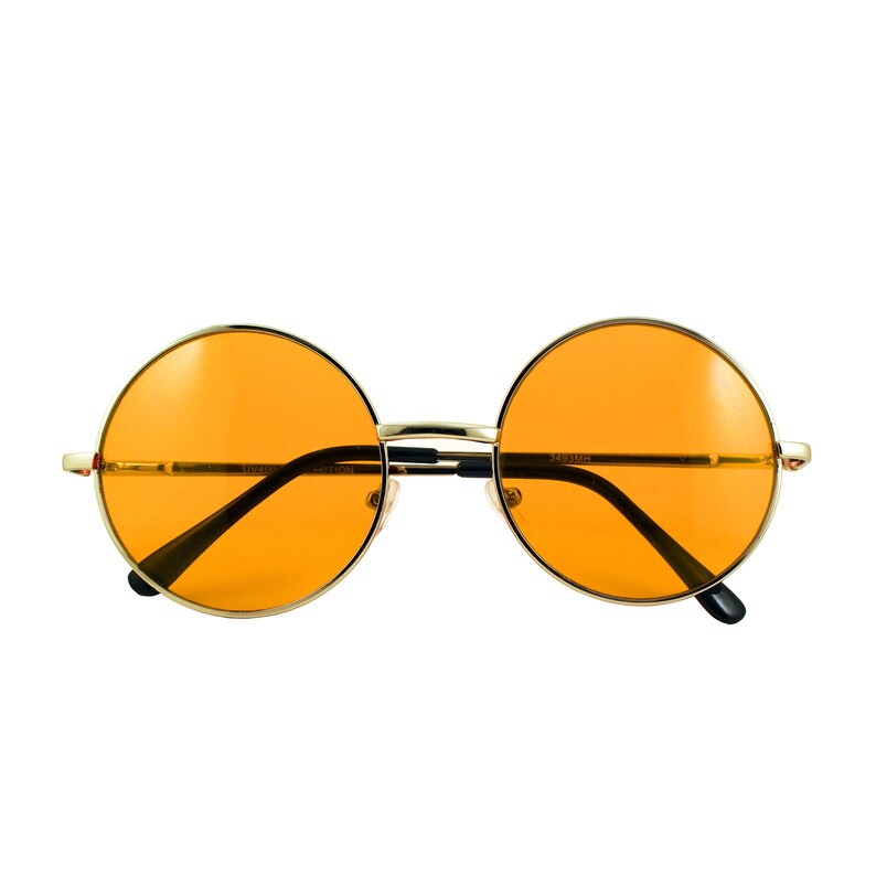 Retro Hippie Metal Lennon Round Color Lens Sunglasses image 5