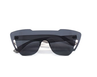 Flat Top Angular Shield Sunglasses