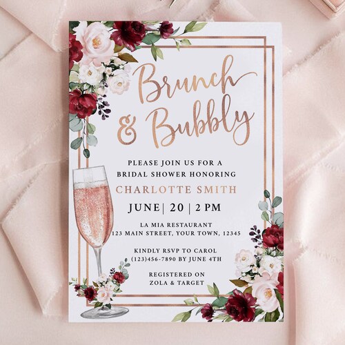 Bridal Shower Invitation Bridal Brunch Invitation Instant Etsy
