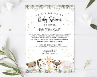 Drive By Baby Shower Invitation, Quarantine Drop In Shower Digital Download AMG