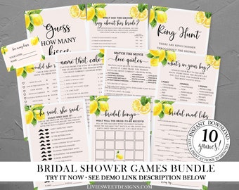 She Found Her Main Squeeze Game Bundle • Lemon Bridal Shower Game Bundle • Citrus Watercolor • Instant Download • Printable Editable LMS