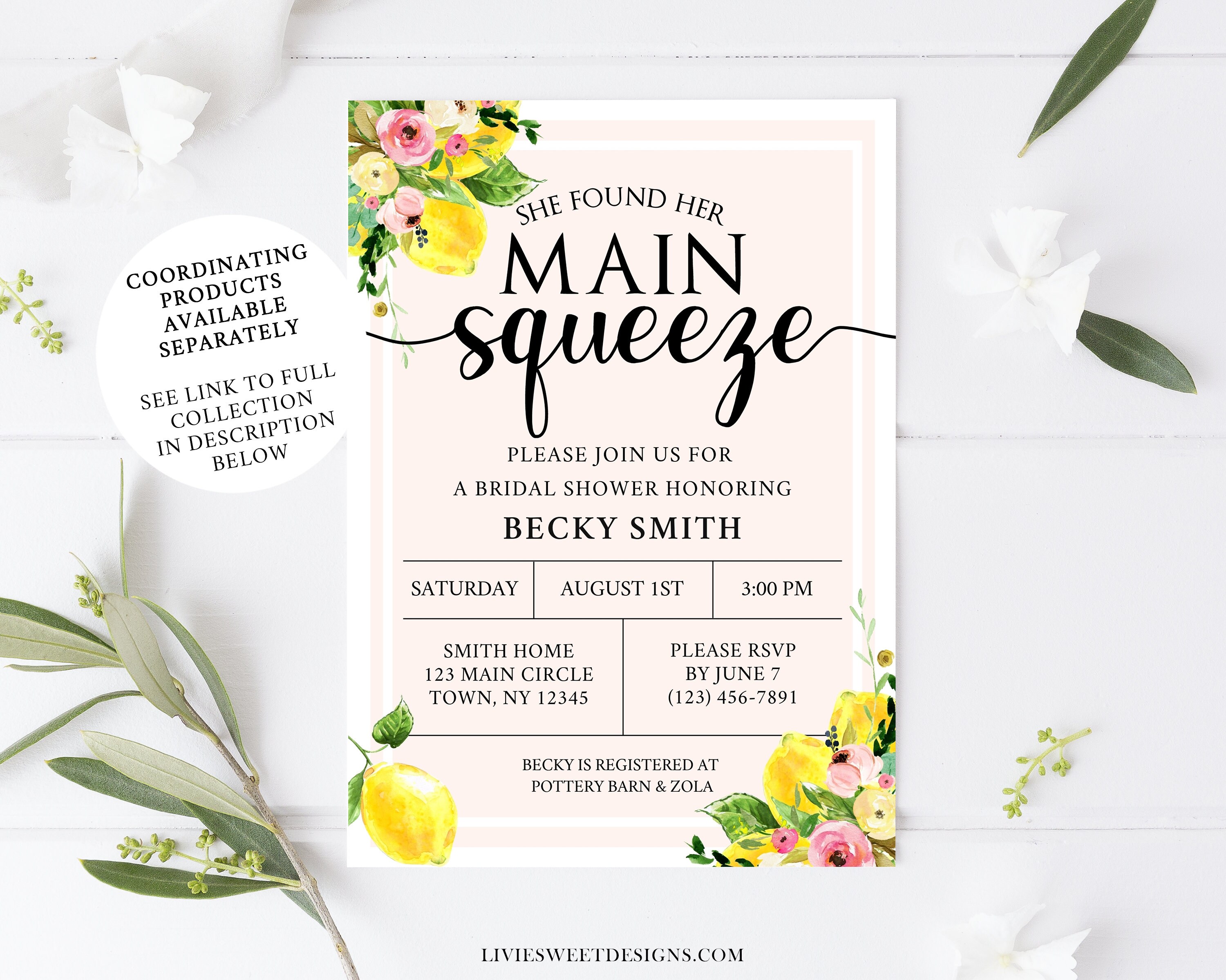 she found her main squeeze bridal shower